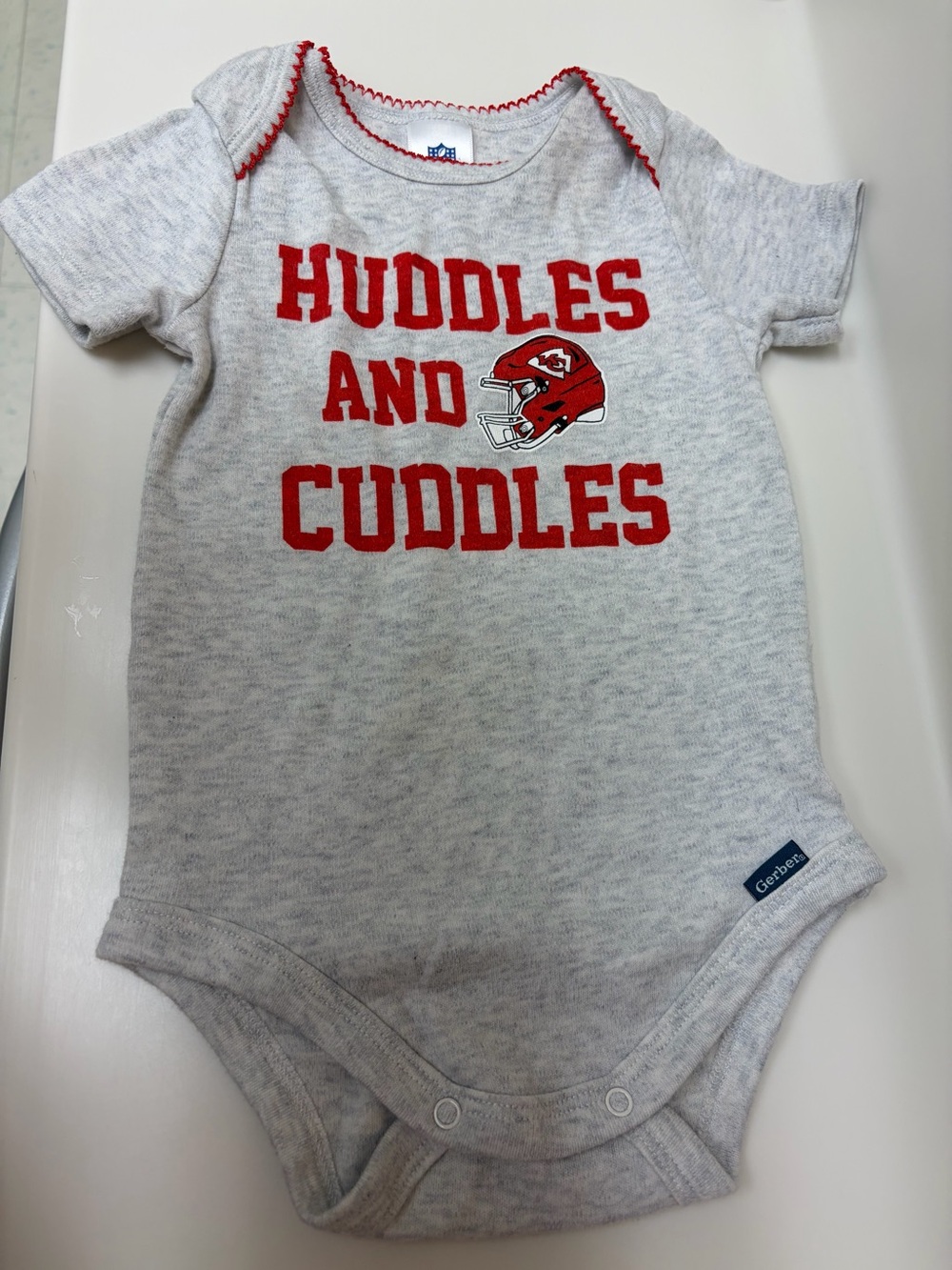 Gerber x Kansas City Chiefs NFL ‘Huddles and Cuddles' Baby One-Piece
